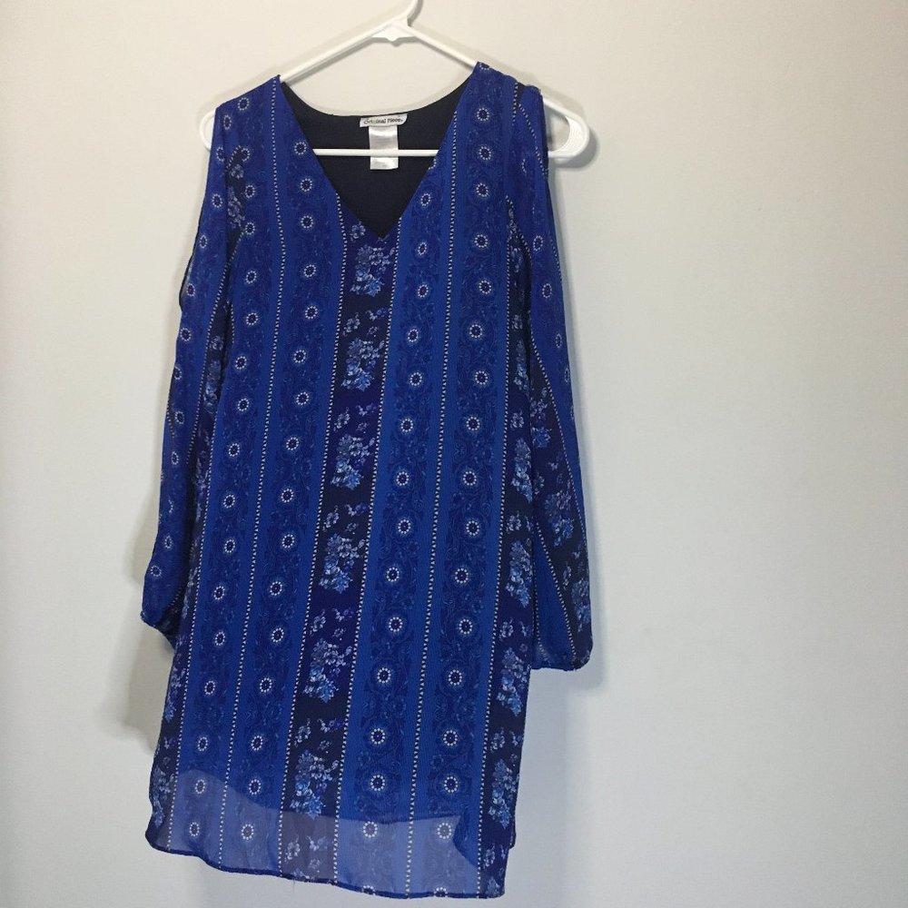 The original Piece Blue with patterns Dress